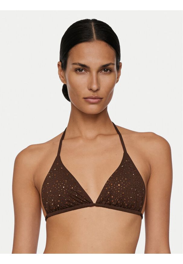 Guess Góra od bikini E6GJ34 MC040 Brązowy. Kolor: brązowy. Materiał: syntetyk