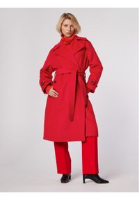 Simple Płaszcz przejściowy PLD502-04 Czerwony Relaxed Fit. Kolor: czerwony. Materiał: syntetyk