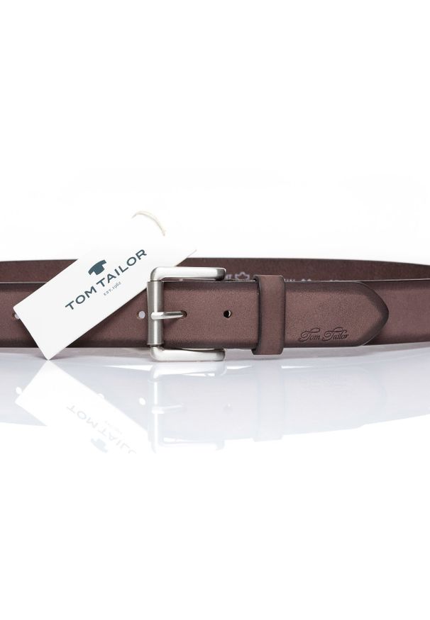 Tom Tailor - TOM TAILOR PASEK SKÓRZANY SOPO-TT376 441 40mm Ledergürtel RO2689. Materiał: skóra. Wzór: paski. Styl: klasyczny