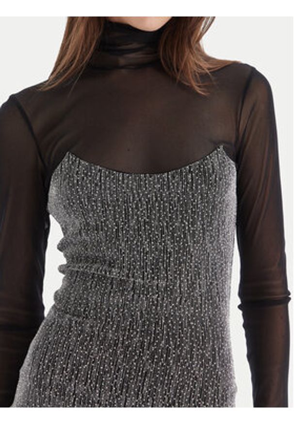 SIMONA CORSELLINI - Simona Corsellini Sukienka koktajlowa A25CEAB10601 Srebrny Slim Fit. Kolor: srebrny. Materiał: syntetyk. Styl: wizytowy