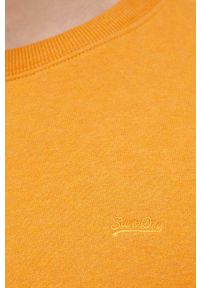 Superdry bluza męska kolor pomarańczowy z aplikacją. Kolor: pomarańczowy. Materiał: bawełna, dzianina, materiał. Wzór: aplikacja