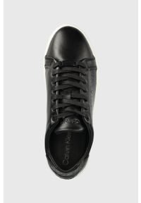 Calvin Klein sneakersy skórzane kolor czarny. Nosek buta: okrągły. Zapięcie: sznurówki. Kolor: czarny. Materiał: skóra #3