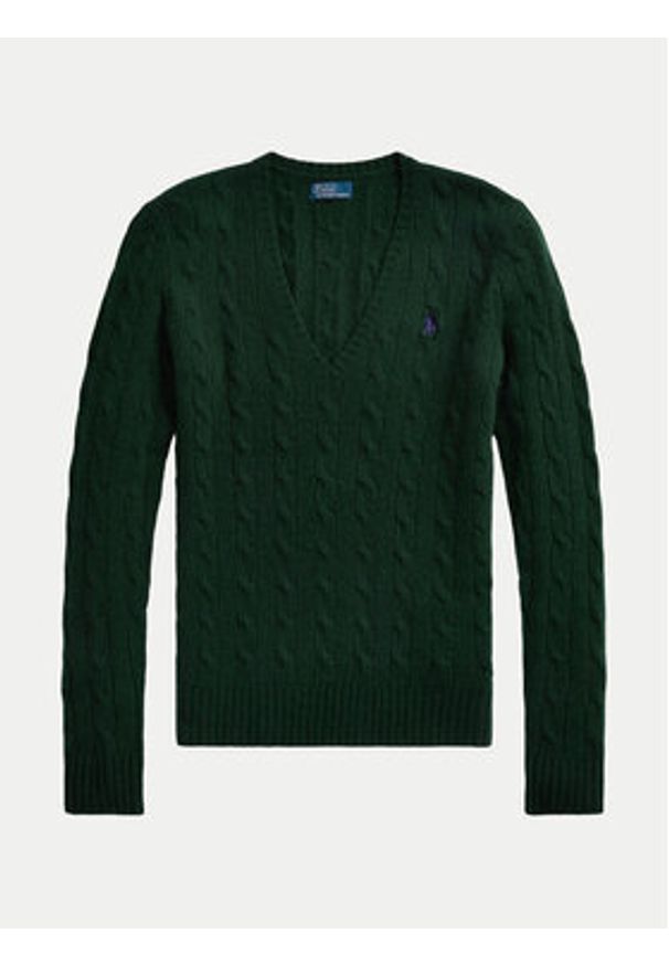 Polo Ralph Lauren Sweter 211910422010 Zielony Slim Fit. Typ kołnierza: polo. Kolor: zielony. Materiał: wełna