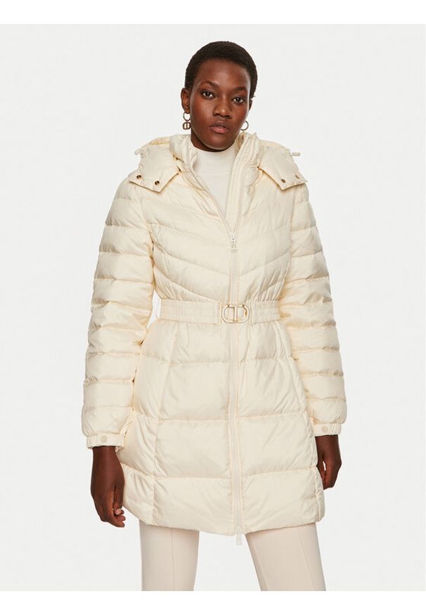 TwinSet - TWINSET Kurtka puchowa 242TP2182 Beżowy Slim Fit. Kolor: beżowy. Materiał: syntetyk. Sezon: zima