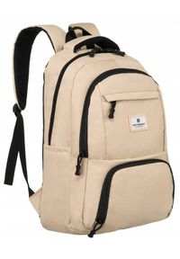 Plecak miejski Peterson PTN 77712 beżowy. Kolor: beżowy. Materiał: poliester. Styl: sportowy, casual