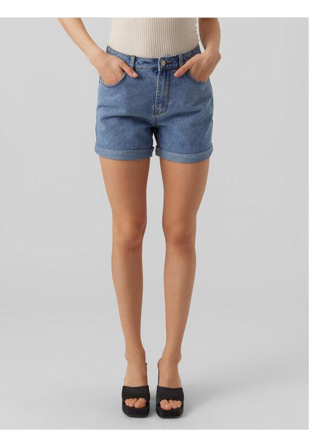 Vero Moda Szorty jeansowe Zuri 10279493 Niebieski Regular Fit. Kolor: niebieski. Materiał: bawełna
