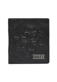 Guess Duży Portfel Męski SMBOMG LEA18 Czarny. Kolor: czarny. Materiał: skóra