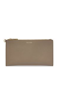 Calvin Klein Torebka Foil Logo Tote W/Pouch LV04F3274G Beżowy. Kolor: beżowy. Materiał: skórzane #4