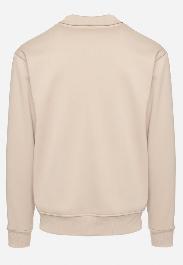 Born2be - Jasnobeżowa Rozpinana Bluza z Golfem i Wsuwanymi Kieszeniami Riathania. Okazja: na co dzień. Typ kołnierza: golf. Kolor: beżowy. Styl: elegancki, casual