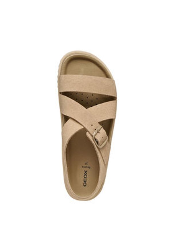 Geox Sandały D Sandybett D658RB 00022 C6738 Beżowy. Kolor: beżowy. Materiał: zamsz, skóra