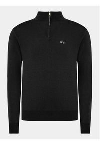 La Martina Sweter WMS003 YW091 Czarny Regular Fit. Kolor: czarny. Materiał: bawełna #1