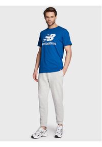 New Balance T-Shirt Essential Logo MT01575 Niebieski Athletic Fit. Kolor: niebieski. Materiał: bawełna #4