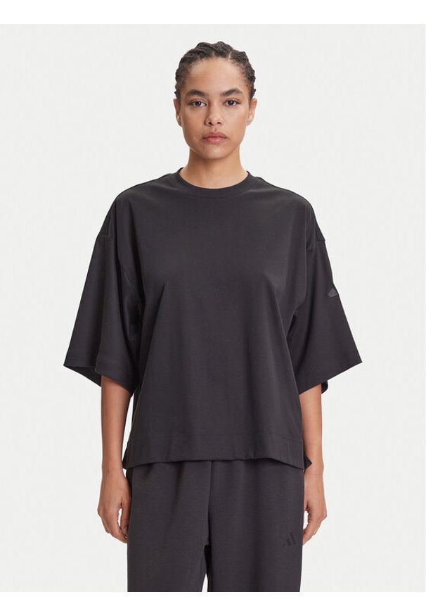 Adidas - adidas T-Shirt ALL SZN Soft Lux JM3800 Czarny Loose Fit. Kolor: czarny. Materiał: bawełna
