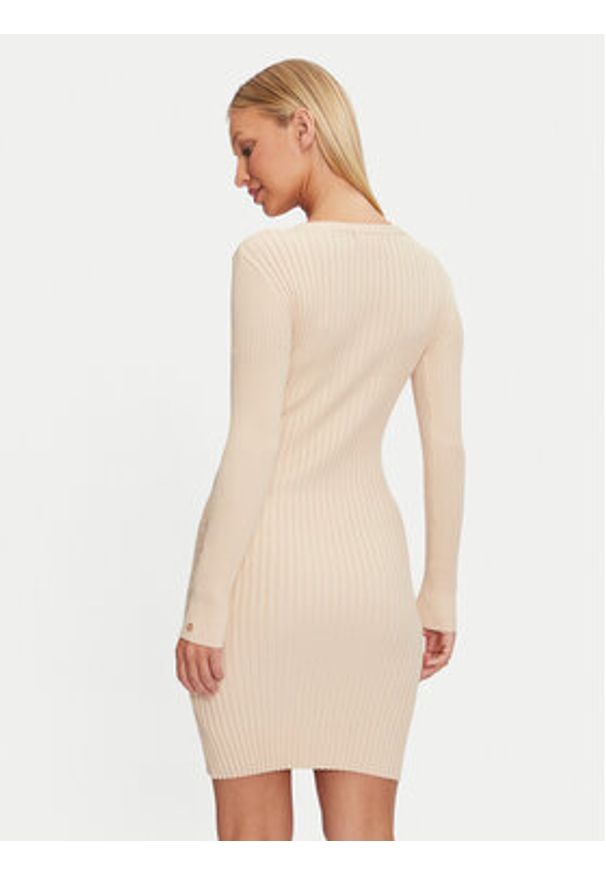 Guess Sukienka dzianinowa Isabella W4BK07 Z3HP2 Beżowy Slim Fit. Kolor: beżowy. Materiał: wiskoza