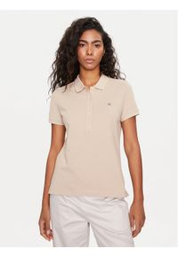 GANT - Gant Polo Shield 4200870 Beżowy Slim Fit. Typ kołnierza: polo. Kolor: beżowy. Materiał: bawełna #1