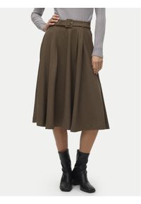 Vero Moda Spódnica trapezowa Tarisa 10318628 Brązowy Regular Fit. Kolor: brązowy. Materiał: syntetyk #1