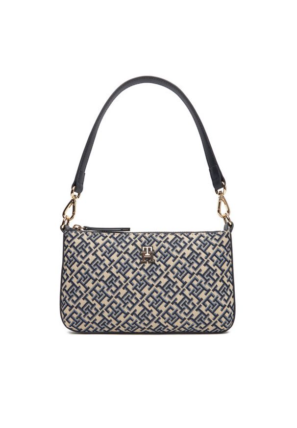 TOMMY HILFIGER - Tommy Hilfiger Torebka Th Jacquard Shoulder Pouch AW0AW17828 Granatowy. Kolor: niebieski
