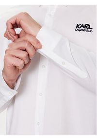 Karl Lagerfeld - KARL LAGERFELD Koszula 605980 531600 Biały Regular Fit. Typ kołnierza: dekolt w karo. Kolor: biały. Materiał: bawełna #4