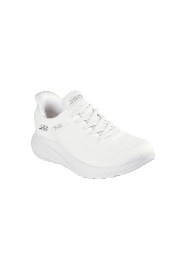 skechers - Buty do chodzenia damskie Skechers Ofwt Bobs Squad. Zapięcie: sznurówki. Kolor: biały. Materiał: materiał, syntetyk, tkanina. Szerokość cholewki: normalna. Sport: turystyka piesza