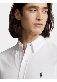 Polo Ralph Lauren Koszula 710798291002 Biały Slim Fit. Typ kołnierza: polo. Kolor: biały. Materiał: bawełna #3