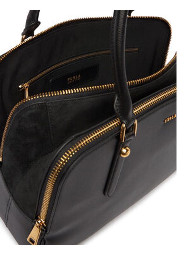 Furla Torebka Giulia L WB01872 BX0460 CN O6000 Czarny. Kolor: czarny. Materiał: skórzane, zamszowe