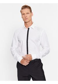 Hugo Koszula Keidi 50500966 Biały Slim Fit. Kolor: biały. Materiał: bawełna