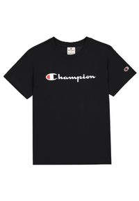 Champion - T-shirt Damski Z Bawełny Z Krótkim Rękawem. Kolor: czarny. Materiał: bawełna. Długość rękawa: krótki rękaw. Długość: krótkie