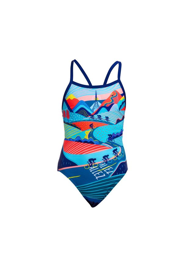 FUNKITA - Stroj kąpielowy dziewczęcy Funkita Vive La Funky Single Strap. Kolor: wielokolorowy