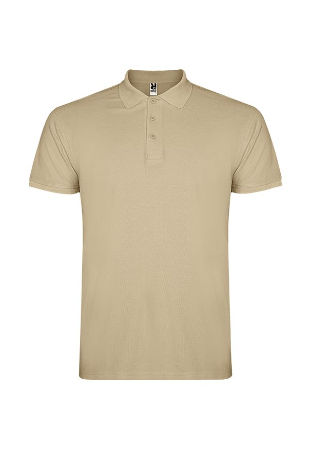ROLY - Męska Koszulka Polo Star. Typ kołnierza: polo. Kolor: beżowy