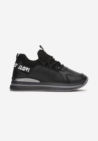 Born2be - Czarne Sneakersy przed Kostkę na Platformie Loyalin. Wysokość cholewki: przed kostkę. Kolor: czarny. Obcas: na platformie #2