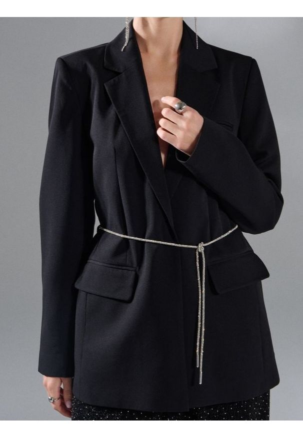 Sinsay - Marynarka basic - czarny. Kolor: czarny