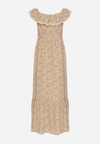 Born2be - Żółta Sukienka Ozdobiona Falbankami Folirae. Okazja: na co dzień, na spacer. Typ kołnierza: kołnierz z falbankami. Kolor: żółty. Wzór: aplikacja. Sezon: lato. Typ sukienki: sportowe. Styl: casual, sportowy #4