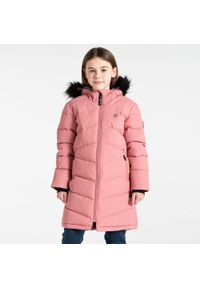 DARE 2B - Dziecięca kurtka turystyczna zimowa Striking III. Okazja: na co dzień. Kolor: różowy. Materiał: puch. Sezon: zima. Styl: sportowy, casual