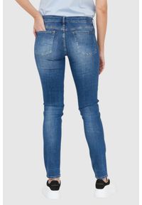 7 FOR ALL MANKIND Błękitne jeansy damskie Z PRZETARCIEM PYPER SLIM ILLUSION OUTLINE, Rozmiar 30. Kolor: niebieski