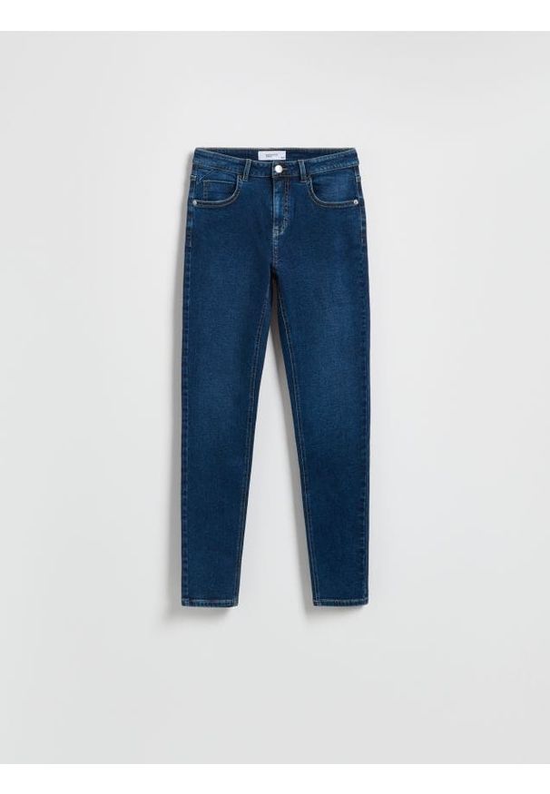 Reserved - LADIES` JEANS TROUSERS - granatowy. Kolor: niebieski