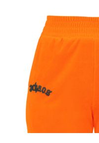 CHAOS BY MARTA BOLIGLOVA - Welurowe pomarańczowe spodnie dresowe GOTHIC. Kolor: różowy, wielokolorowy, fioletowy. Materiał: welur, dresówka. Wzór: aplikacja, haft #2