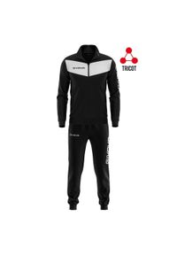 Dres piłkarski dla dzieci Givova Tuta Visa czarno-biały. Kolor: czarny, biały, wielokolorowy. Materiał: dresówka. Styl: sportowy