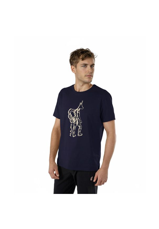 Aulp - Koszulka męska AULP TICCO bawełniana z recyklingu klasyczna komfortowa. Okazja: na co dzień. Typ kołnierza: polo. Kolor: niebieski. Materiał: bawełna. Styl: klasyczny