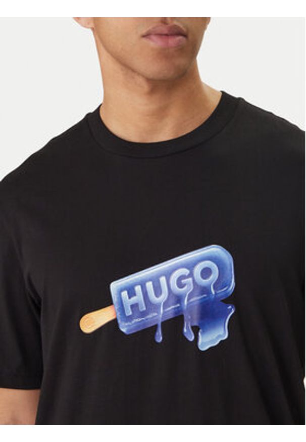 Hugo - HUGO T-Shirt 50560049 Czarny Regular Fit. Kolor: czarny. Materiał: bawełna