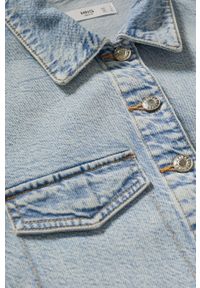 mango - Mango sukienka jeansowa Mom80 kolor fioletowy mini prosta. Okazja: na co dzień. Kolor: fioletowy. Materiał: jeans. Długość rękawa: krótki rękaw. Typ sukienki: proste. Styl: casual. Długość: mini #11