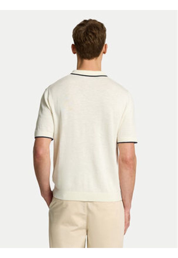 Selected Homme Sweter 16096391 Beżowy Regular Fit. Kolor: beżowy. Materiał: len, bawełna