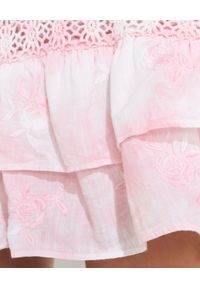 LOVE SHACK FANCY - Mini spódnica Rilo. Kolor: biały. Materiał: bawełna, koronka. Wzór: haft, koronka, kwiaty #2