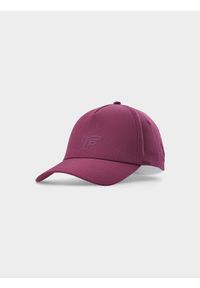 4f - 4F Czapka z daszkiem strapback męska - czerwona L. Kolor: czerwony. Materiał: materiał, syntetyk. Wzór: aplikacja. Sezon: lato. Styl: klasyczny, sportowy