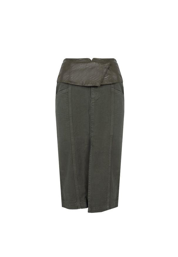 Pinko Spódnica "Rockford 1" | 1J10V7 Y882 | Kobieta | Wojskowa Zieleń. Okazja: na co dzień. Materiał: bawełna, elastan. Styl: militarny