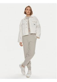 Calvin Klein Spodnie dresowe Micro Logo K20K206632 Beżowy Regular Fit. Kolor: beżowy. Materiał: bawełna #3