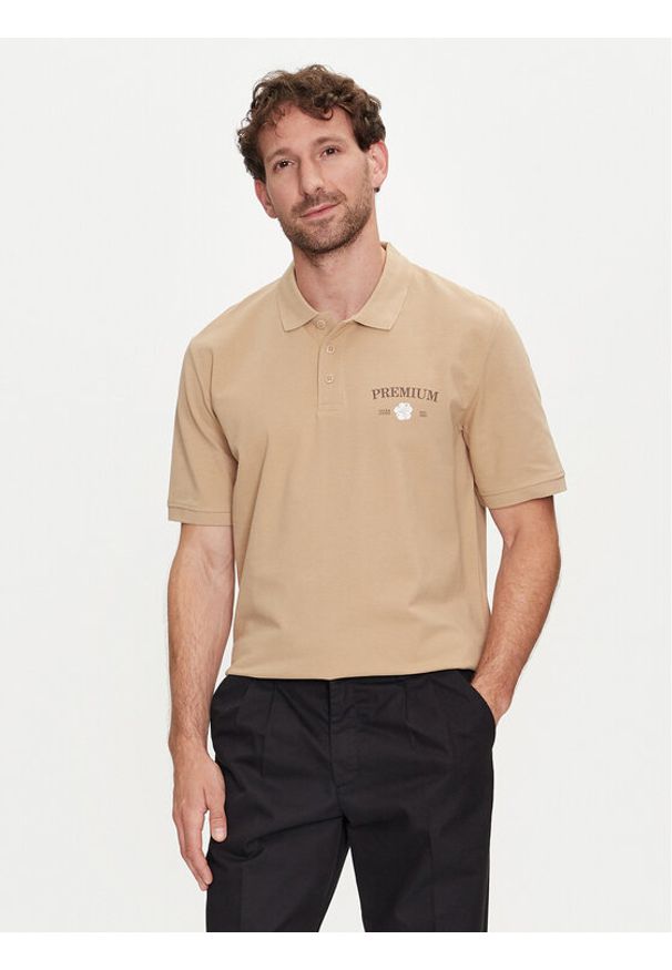 Jack & Jones - Jack&Jones Polo Jprblaalfie 12259678 Brązowy Regular Fit. Typ kołnierza: polo. Kolor: brązowy. Materiał: bawełna