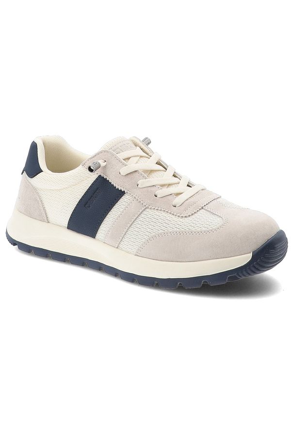 Big-Star - Sneakersy męskie Big Star, skóra naturalna i tekstylne wstawki sznurowany fason sportowy design amortyzująca podeszwa kontrastowe detale, białe, TT17. Zapięcie: sznurówki. Kolor: biały. Materiał: skóra