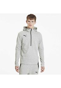 Puma - Męska bluza z kapturem suwakiem szara PUMA TEAMFINAL 21 CASUALS HOODY. Typ kołnierza: kaptur. Kolor: szary. Sport: fitness