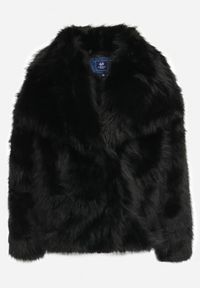 Born2be - Czarna Kurtka Futro z Wsuwanymi Kieszeniami Liriena. Okazja: na spacer, na co dzień. Kolor: czarny. Materiał: futro. Styl: elegancki, casual, klasyczny