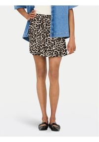 only - ONLY Spódnica mini 15322967 Brązowy Regular Fit. Kolor: brązowy. Materiał: wiskoza